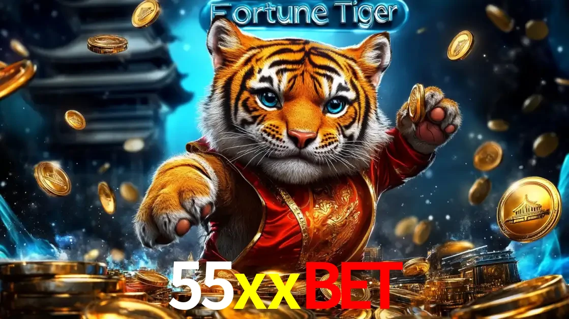 Imagem promocional do jogo de slot Fortune Tiger, com um tigre majestoso em traje tradicional cercado por uma fortuna em moedas de ouro, disponível agora no cassino 55xxbet.